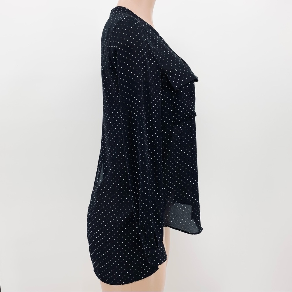 Zara Polka Dot Chiffon Split Back Buttoned High-L… - image 2
